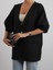 Kadın Astarsız Siyah Balon Kol Keten Ceket 5