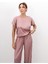 Kadın Crush Kumaş Bluz Pantolon Gül Kurusu Takım 4