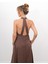 Kadın Çapraz Sırt Detay Kahverengi Askılı Elbise 2