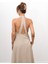 Kadın Çapraz Sırt Detay Bej Askılı Elbise 2