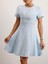 Kadın Kısa Kol Biyeli Mavi Çan Elbise 2