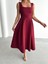 Kadın Askılı Bordo Balon Elbise 2