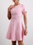 Kadın Kısa Kol Biyeli Pembe Çan Elbise 2