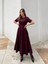 Kadın Maxi Boy Kloş Prenses Bordo Elbise 5