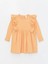 Lcw Kids Turuncu Bisiklet Yaka Uzun Kollu Basic Kız Bebek Elbise 3
