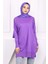 Mor Merserize Salaş Triko Tunik 1