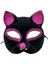 Bfs Siyah Renk Fuşya Simli Süet Kaplama Kedi Maskesi 18X14 cm 2