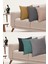 Süet Petek Dokulu Düz Sade Kırlent Kılıfı 4'lü Süet Kırlent Kılıfı 45 x 45 Yeşil 2