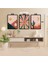 3 Parça Renkli Solmaz Kaliteli Baskı Çerçeve Görünümlü Mdf Tablo Set 11 3