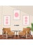3 Parça Pembe Renkli Solmaz Kaliteli Baskı Çerçeve Görünümlü Mdf Tablo Set 13 2