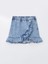 Lcw Kids Mavi Beli Lastikli Fırfırlı Kız Çocuk Jean Etek 1
