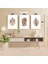 3 Parça Çiçek Yaprak Renkli Solmaz Kaliteli Baskı Çerçeve Görünümlü Mdf Tablo Set 6 3