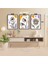 3 Parça Çiçek Yaprak Renkli Solmaz Kaliteli Baskı Çerçeve Görünümlü Mdf Tablo Set 78 3