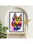 Köpek Hayvan Büyük Boy Renkli Solmaz Kaliteli Baskı Çerçeve Görünümlü Mdf Tablo 70X50CM 05 2