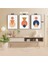 3 Parça Geometrik Renkli Solmaz Kaliteli Baskı Çerçeve Görünümlü Mdf Tablo Set 4 3