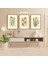3 Parça Çiçek Yaprak Renkli Solmaz Kaliteli Baskı Çerçeve Görünümlü Mdf Tablo Set 54 1