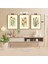3 Parça Çiçek Yaprak Renkli Solmaz Kaliteli Baskı Çerçeve Görünümlü Mdf Tablo Set 54 3