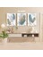 3 Parça Çiçek Yaprak Renkli Solmaz Kaliteli Baskı Çerçeve Görünümlü Mdf Tablo Set 32 1