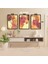 3 Parça Kadın Çiçek Renkli Solmaz Kaliteli Baskı Çerçeve Görünümlü Mdf Tablo Set 46 3