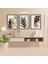3 Parça Çiçek Yaprak Renkli Solmaz Kaliteli Baskı Çerçeve Görünümlü Mdf Tablo Set 75 1