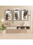 3 Parça Çiçek Yaprak Renkli Solmaz Kaliteli Baskı Çerçeve Görünümlü Mdf Tablo Set 75 3