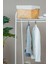 2 Raflı Beyaz Askılık / Metal Gardırop Kıyafet Organizer 2