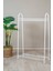 2 Raflı Beyaz Askılık / Metal Gardırop Kıyafet Organizer 7