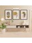 3 Parça Çiçek Yaprak Renkli Solmaz Kaliteli Baskı Çerçeve Görünümlü Mdf Tablo Set 12 1