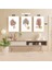 3 Parça Kadın Çiçek Renkli Solmaz Kaliteli Baskı Çerçeve Görünümlü Mdf Tablo Set 5 3