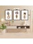 3 Parça Çiçek Yaprak Renkli Solmaz Kaliteli Baskı Çerçeve Görünümlü Mdf Tablo Set 80 3