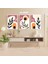 3 Parça Çiçek Yaprak Renkli Solmaz Kaliteli Baskı Çerçeve Görünümlü Mdf Tablo Set 74 1