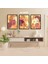 3 Parça Çiçek Yaprak Renkli Solmaz Kaliteli Baskı Çerçeve Görünümlü Mdf Tablo Set 47 1