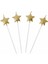 Altın Metalik Yıldız Mum 4 Lü 1