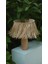 El Yapımı Doğal Ahşap Saçaklı Rafya Bohem Abajur - Ahşap Ayaklı Abajur (Kablolu) 1