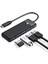 Usb-C Girişli 4 Portlu USB 3.0 5gbps Hub - Hızlı Veri Aktarımlı Çoklayıcı Siyah 50 cm 1