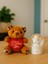 Sevimli Mini Peluş Ayıcık ve Mini Melek Kar Küresi Set Kahverengi 2