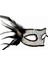 Siyah Renk Yandan Tüylü Pul Payet İşlemeli Parti Maskesi 23X12 cm 2