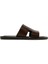 Erkek Terlik M7805 The Sandals Factory Leather Upper Dark Brown 1