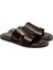 Erkek Terlik M7805 The Sandals Factory Leather Upper Dark Brown 3