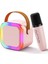 Karaoke Kablosuz Hoparlör Mikrofonlu Rgb Işıklı Bluetooth Speaker Tf Kart/usb Pembe 1