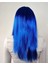 Mavi Renk Uzun Parti Peruğu 3