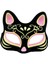 Bfs Siyah Renk Süet Kaplama Üzeri Pembe Sarı Simli Kedi Maskesi 17X14 cm 2