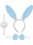 Bfs Tavşan Kostüm Seti Taç Papyon Ponpon Kuyruk Mavi 2