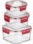 Bfs 3'lü Pratik Silikon Contalı Sızdırmaz Kapaklı Sağlam Istiflenebilir Saklama Kapları 6