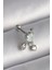Bfs 316L Çelik Gümüş Renk Beyaz Minelik Kalp Sallantı Zirkon Taş Detay Tragus Piercing 1