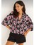 Çiçek Desenli Kısa Oversize Gömlek 1