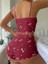 Kiraz Desenli Örme Kadın Şortlu Pijama Takım 5