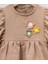 Kız Çocuk 1-4 Yaş Çiçek Detaylı Müslin Elbise - Bej 2