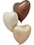 3 Adet 18 Inç 45 cm Retro Kalp Folyo Balon (Bej Krem Bakır) 1