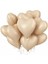 5 Adet 18 Inç 45 cm Retro Kalp Folyo Balon Bej 1